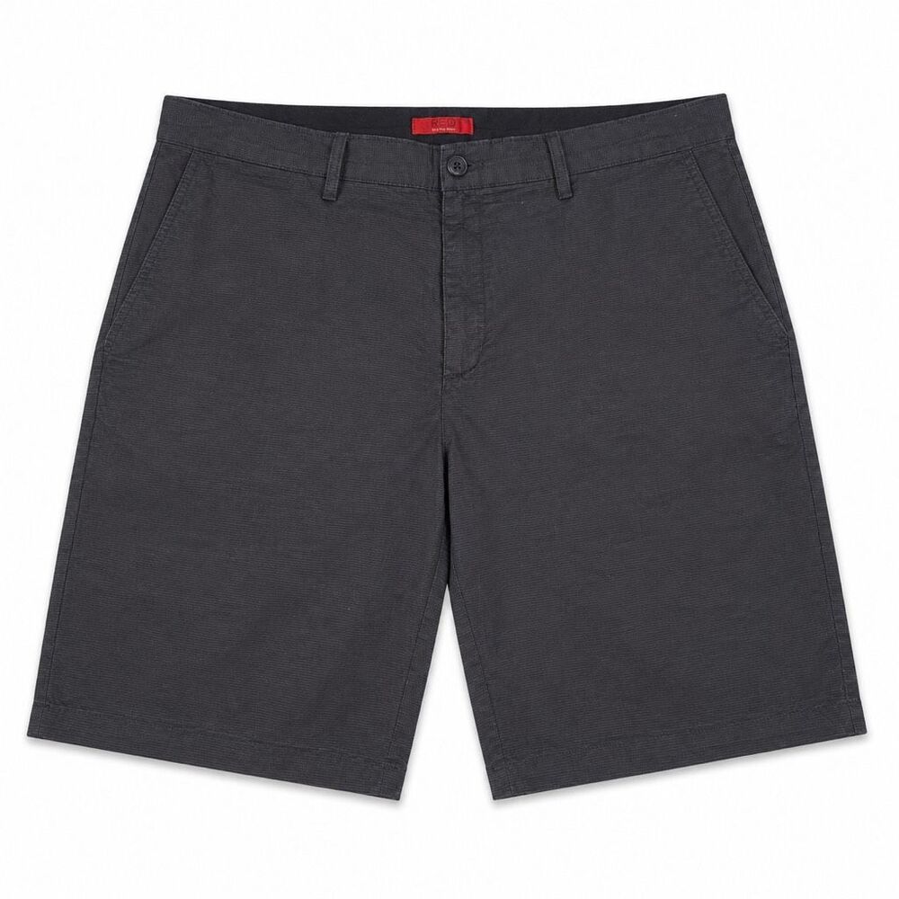 Saks Fifth Avenue RED Men’s Shorts Size 38 Charcoal Gray Micro Check Chino